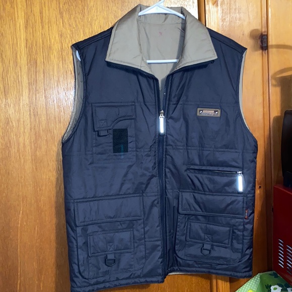 Fashion Mens Blue & Tan Vest - Picture 1 of 17